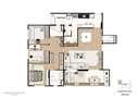 Planta opção Living Ampliado do apartamento de 125 m² - 3 dorms (1 suíte) | Mïstï Morumbi – Apartamento no  Morumbi - São Paulo - São Paulo